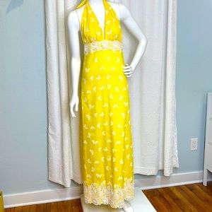 Lilly Pulitzer “The Lilly” Vintage Maxi Butterfly Dress size 4